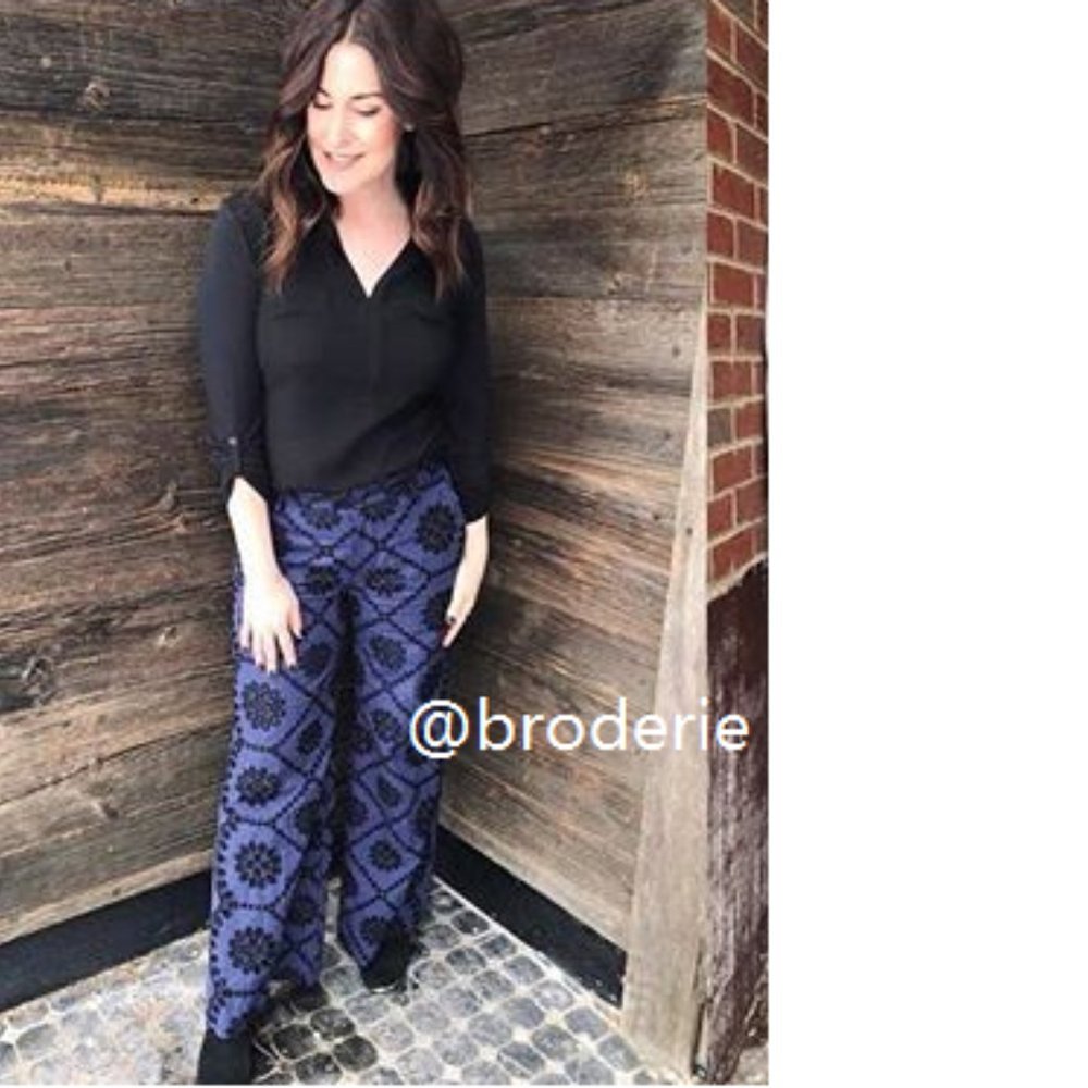 Anthropologie Embroidered Eyelet Wide-Leg - Picture 9 of 9